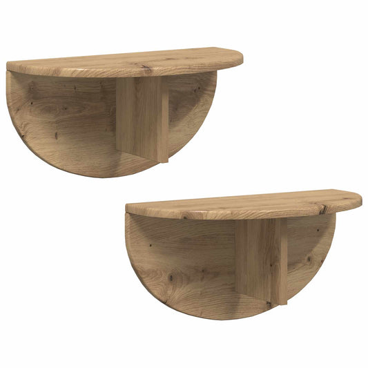 Wall Shelf 2 pcs Artisan Oak 48 x 24 x 24 cm Engineered Wood Wall Shelf 2 pcs Artisan Oak 48 x 24 x 24 cm Engineered Wood