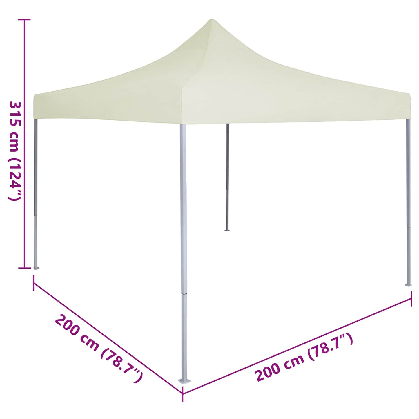 Party Tent Folding Cream 200 x 200 x 315 cm Oxford Fabric
