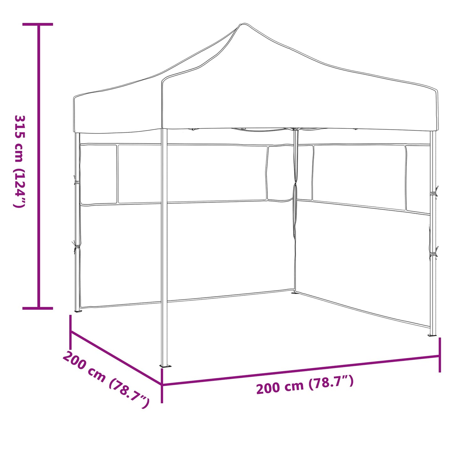 Party Tent Folding Anthracite 200 x 200 x 315 cm Oxford Fabric