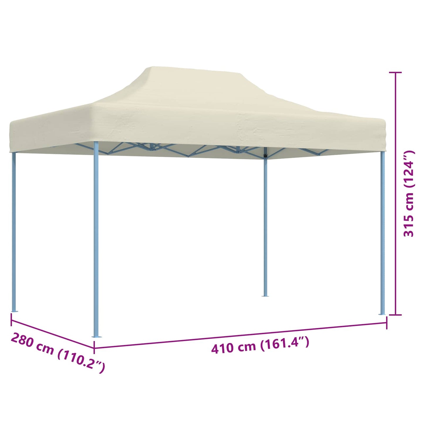 Party Tent Folding Cream 280 x410 x 315 cm Oxford Fabric