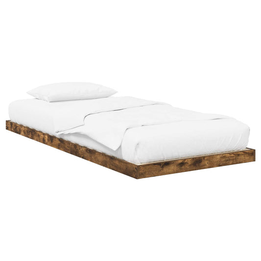 Floor Bed Frame Smoked Oak 100 x 200 cm Engineered Wood Floor Bed Frame Smoked Oak 100 x 200 cm Engineered Wood
