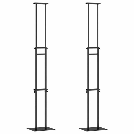 Trade Show Displays 2 pcs Black 30 x 23.5 x 210 cm Steel Trade Show Displays 2 pcs Black 30 x 23.5 x 210 cm Steel