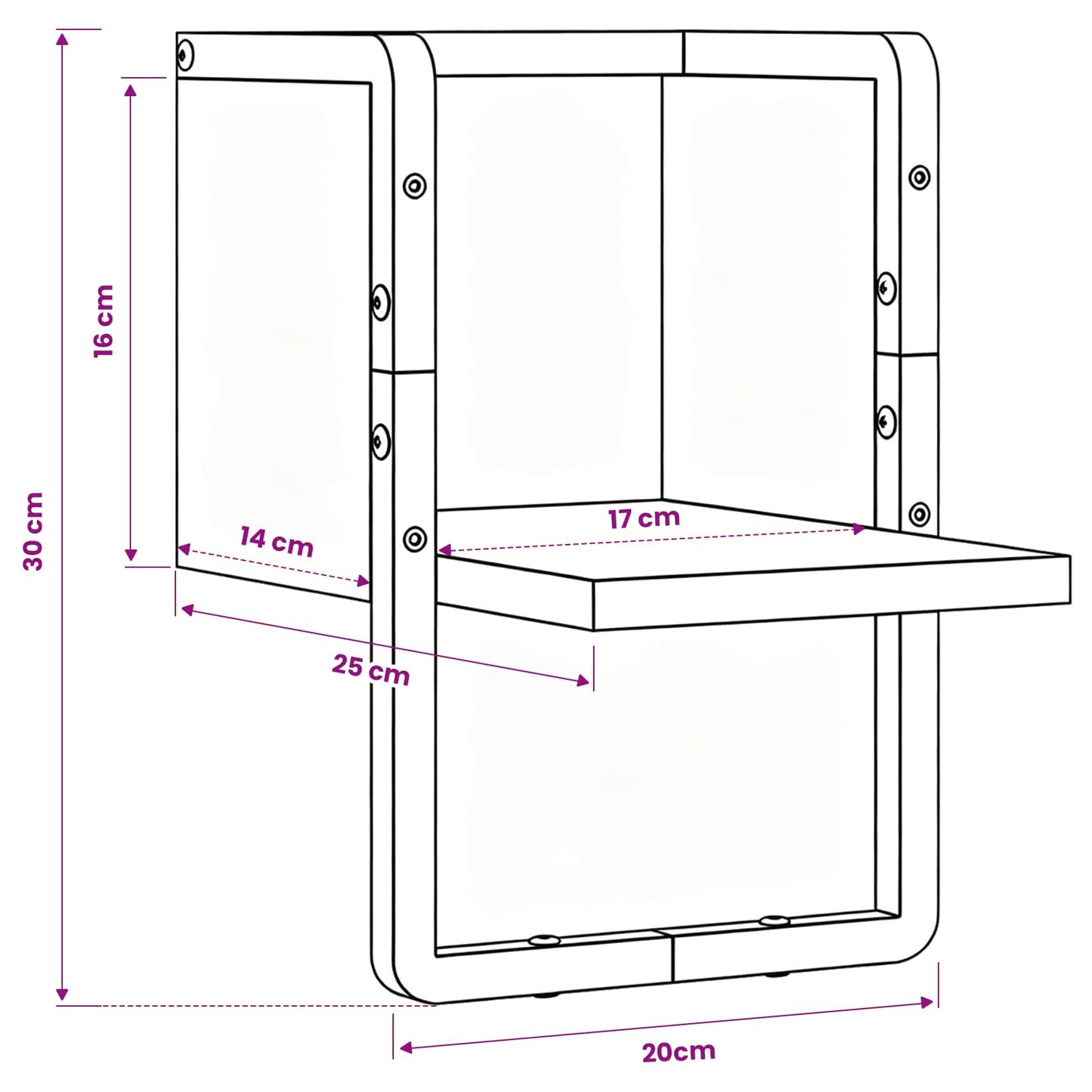 Wall Shelf Artisian Oak 20 x 25 x 30 cm Engineered Wood