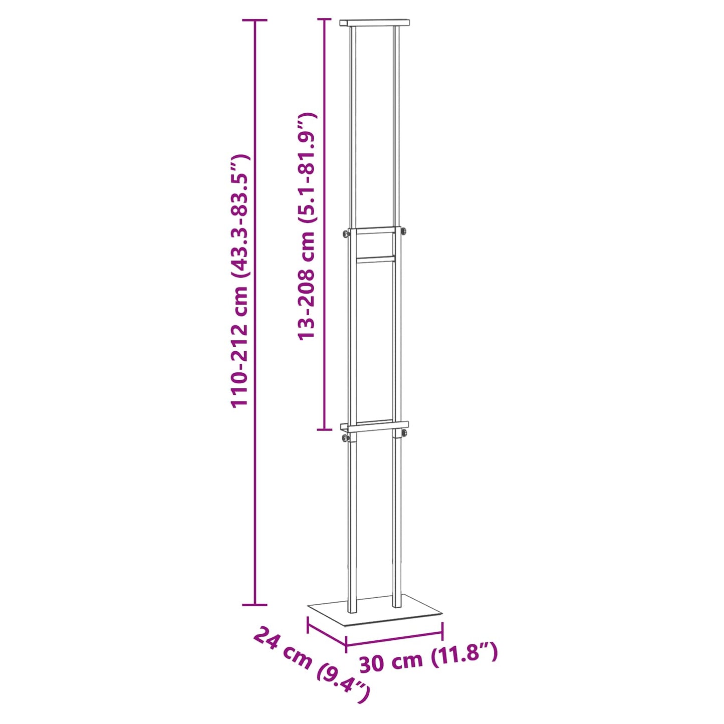 Trade Show Displays Gold 30 x 23.5 x 210 cm Steel