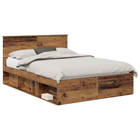 Bed Frame with Headboard Old Wood 160 x 200 cm Engineered wood Bed Frame with Headboard Old Wood 160 x 200 cm Engineered wood