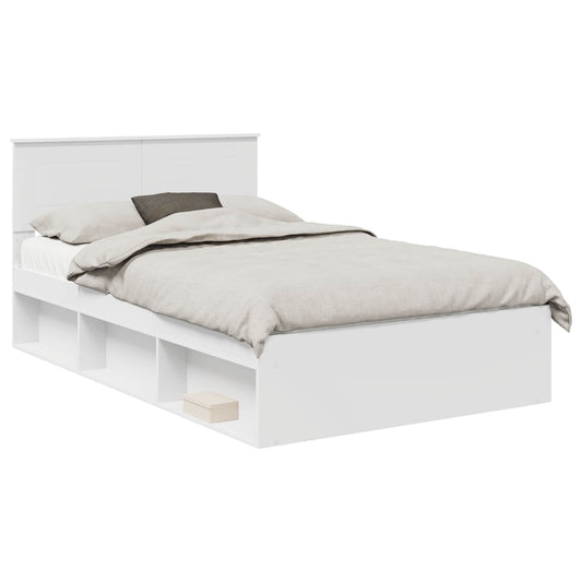 Bed Frame with Headboard White 120 x 190 cm Engineered wood Bed Frame with Headboard White 120 x 190 cm Engineered wood