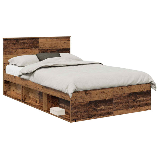 Bed Frame with Headboard Old Wood 120 x 200 cm Engineered wood Bed Frame with Headboard Old Wood 120 x 200 cm Engineered wood
