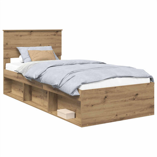 Bed Frame Artisian Oak 75 x 190 cm Engineered wood Bed Frame Artisian Oak 75 x 190 cm Engineered wood