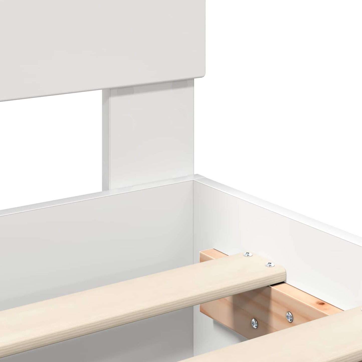 Bed Frame with Headboard White 200 x 200 cm Engineered Wood