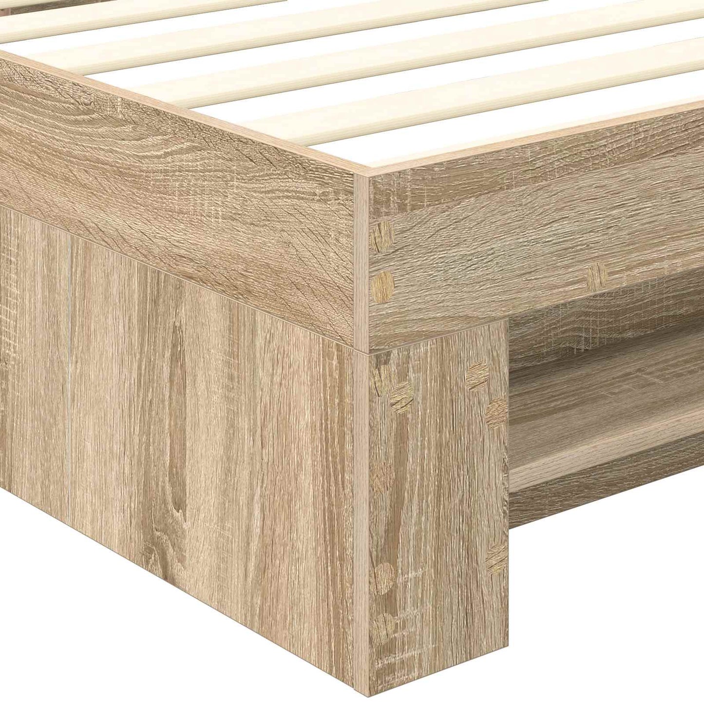 Bed Frame with Headboard Sonoma Oak 100 x 200 m Engineered Wood