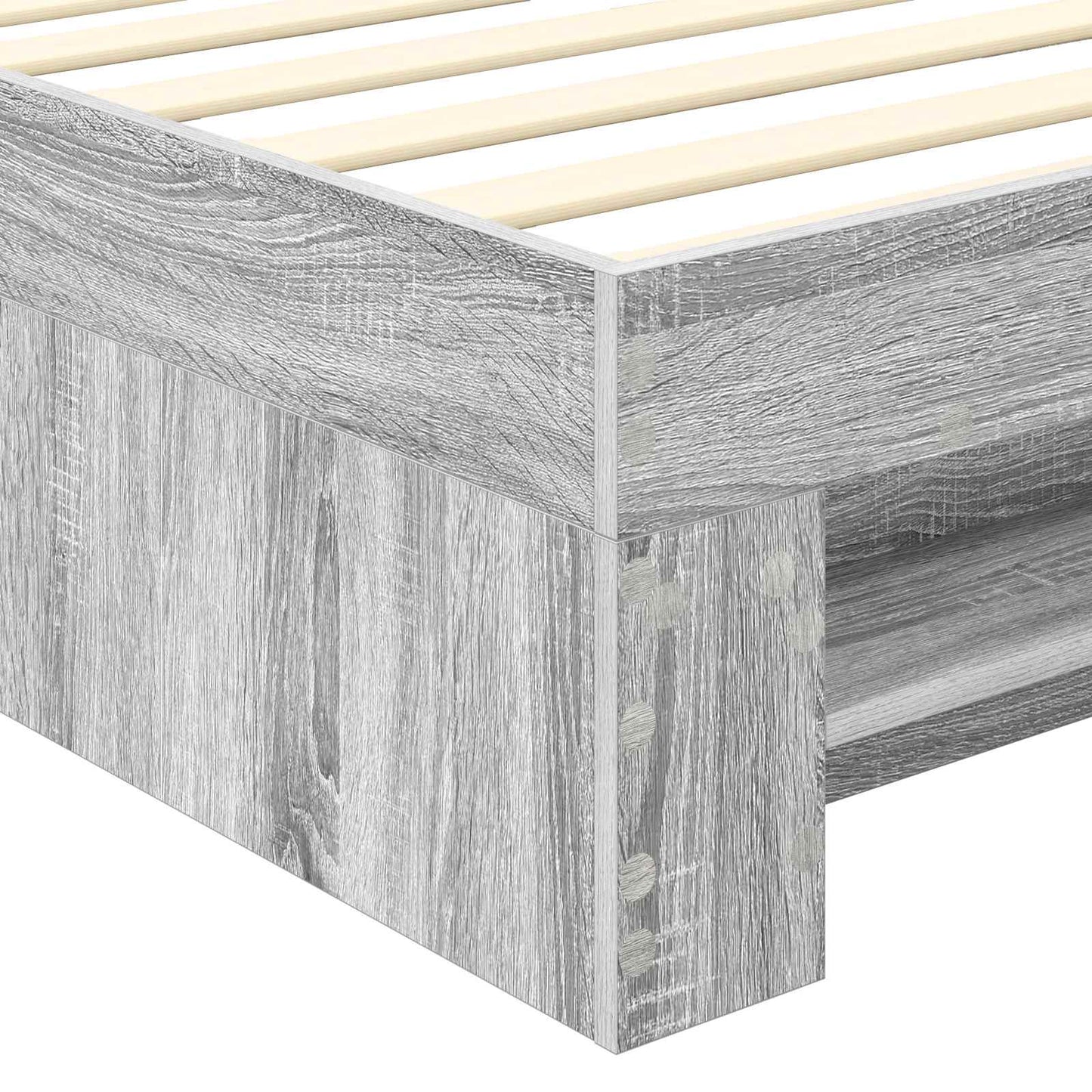 Bed Frame Grey Sonoma 100 x 200 m Engineered Wood