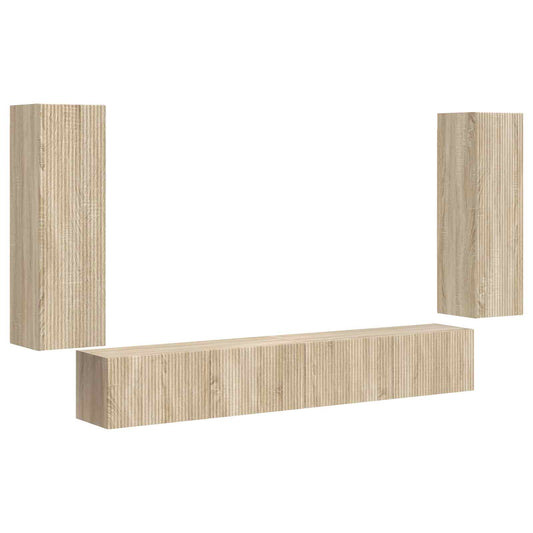 TV Wall Cabinet Set 4 pcs Sonoma Oak Engineered Wood TV Wall Cabinet Set 4 pcs Sonoma Oak Engineered Wood