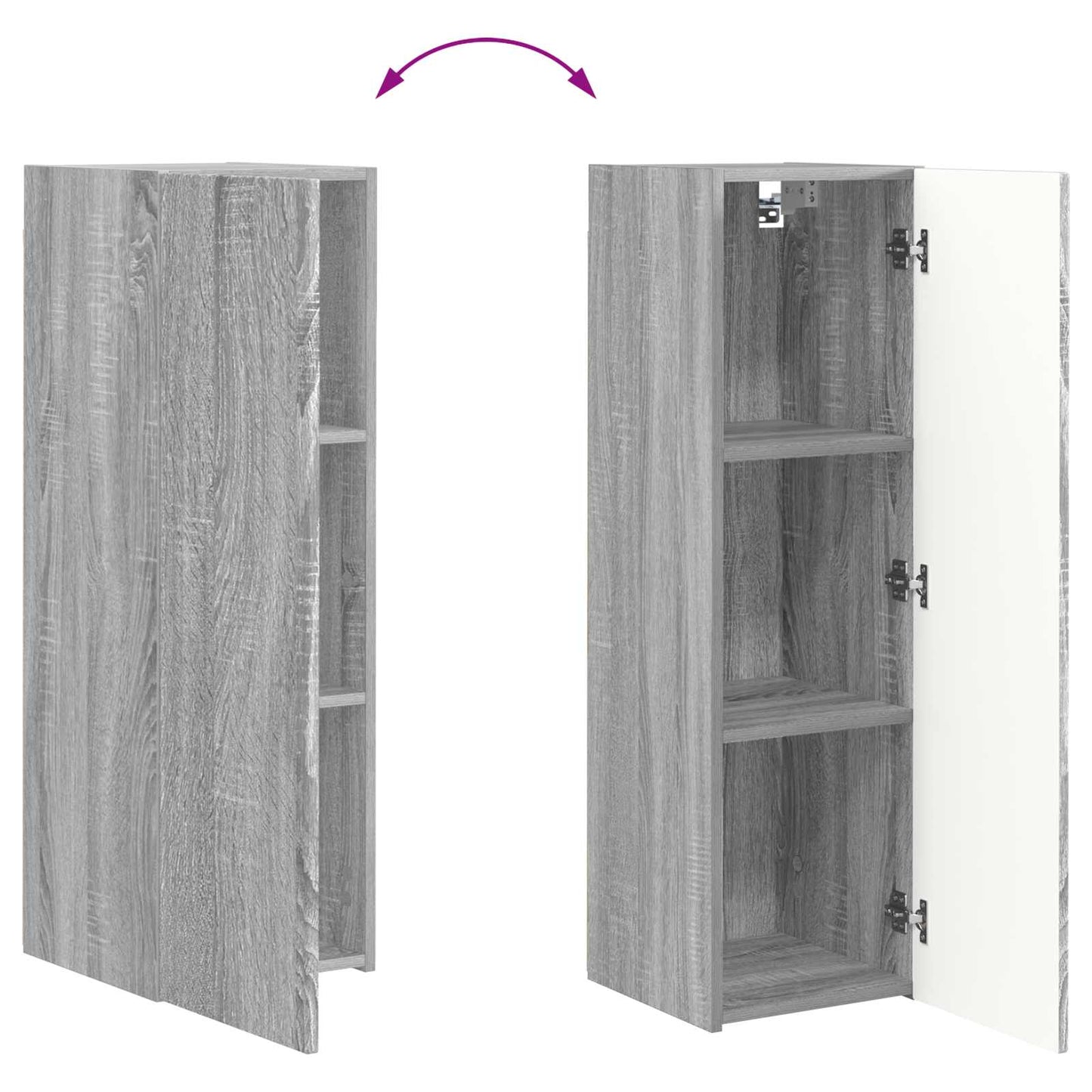 TV Wall Cabinet Set 4 pcs Grey Sonoma Engineered Wood