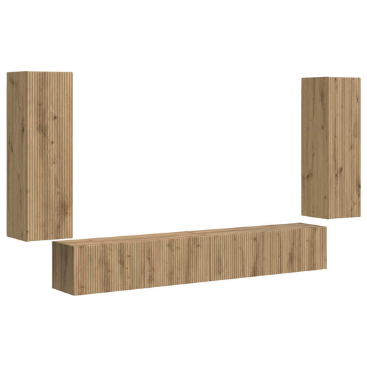 TV Wall Cabinet Set 4 pcs Artisan Oak Engineered Wood TV Wall Cabinet Set 4 pcs Artisan Oak Engineered Wood