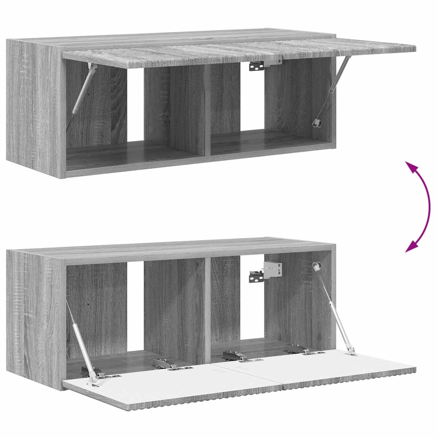 TV Wall Cabinet Set 4 pcs Grey Sonoma Engineered Wood