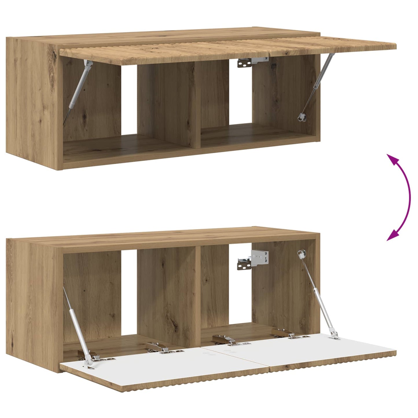 TV Wall Cabinet Set 4 pcs Artisan Oak Engineered Wood