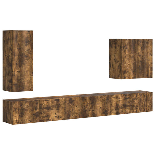 TV Wall Cabinet Set Wall-mounted 6 pcs Smoked Oak TV Wall Cabinet Set Wall-mounted 6 pcs Smoked Oak