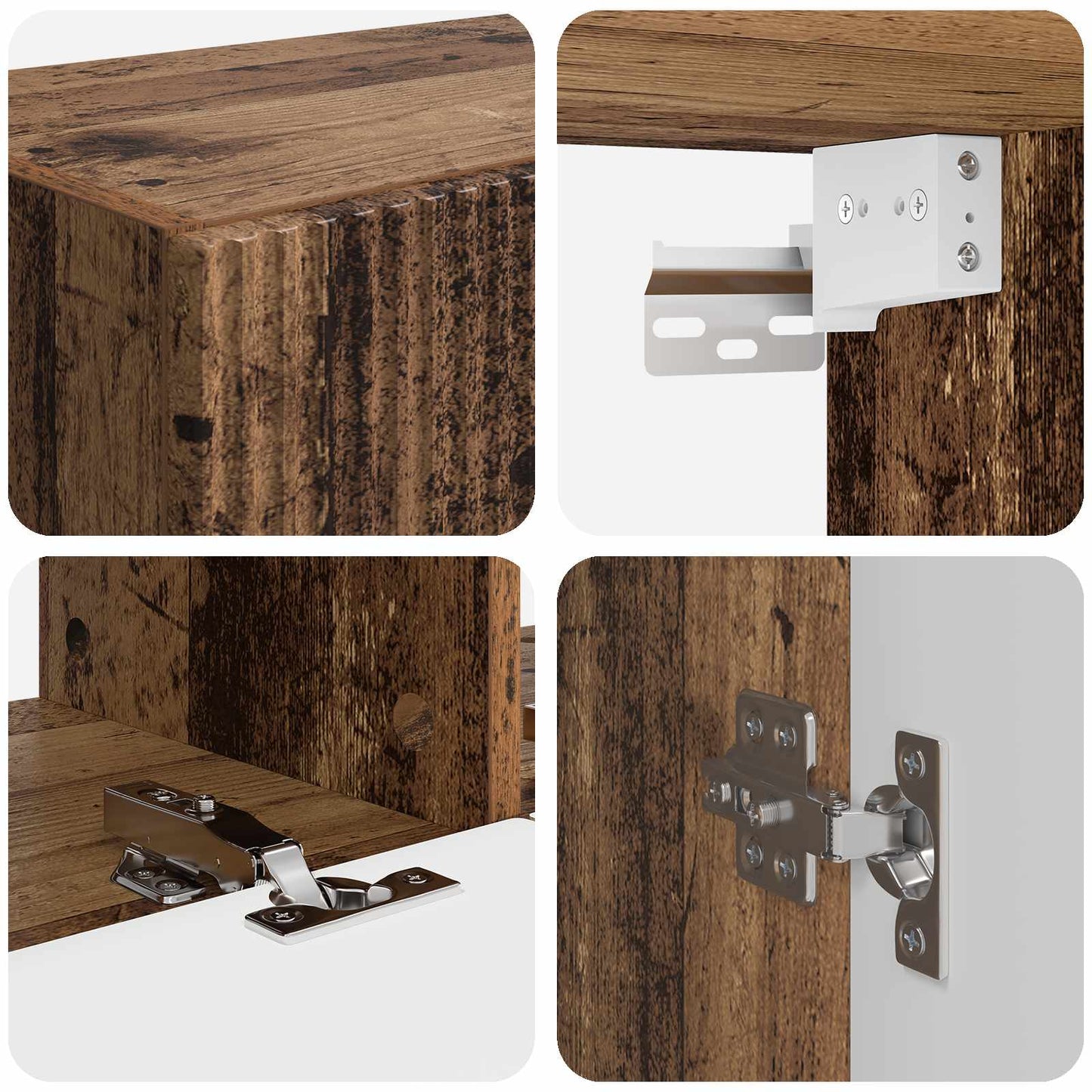 TV Wall Cabinet Set Wall-mounted 6 pcs Old Wood