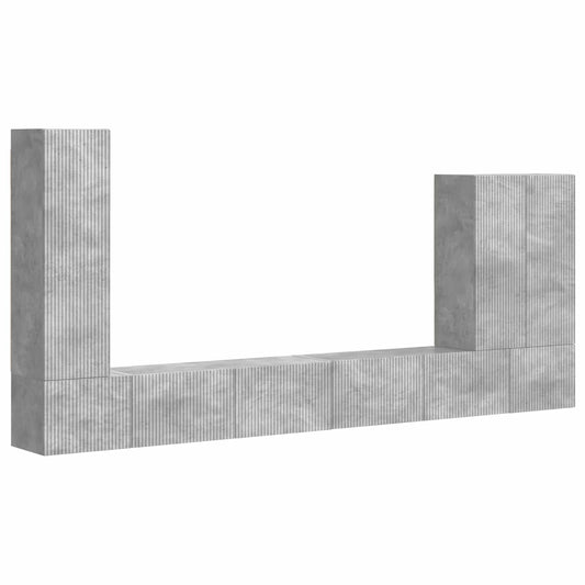 TV Wall Cabinet Set Wall-mounted 6 pcs Concrete Grey TV Wall Cabinet Set Wall-mounted 6 pcs Concrete Grey