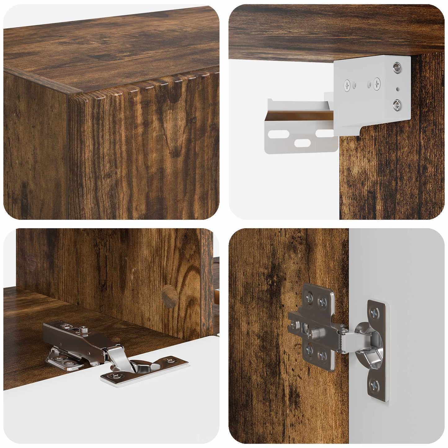 TV Wall Cabinet Set Wall-mounted 6 pcs Smoked Oak