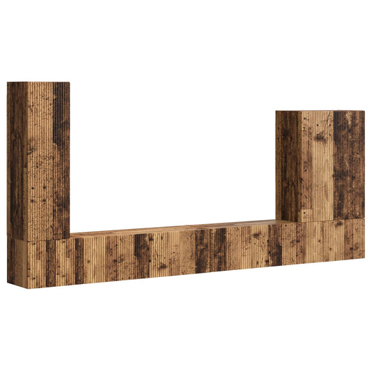 TV Wall Cabinet Set Wall-mounted 6 pcs Old Wood TV Wall Cabinet Set Wall-mounted 6 pcs Old Wood