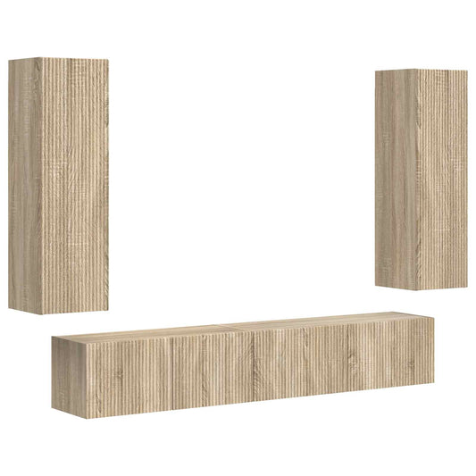 TV Cabinet Set Wall-mounted 3 pcs Sonoma Oak Engineered Wood TV Cabinet Set Wall-mounted 3 pcs Sonoma Oak Engineered Wood