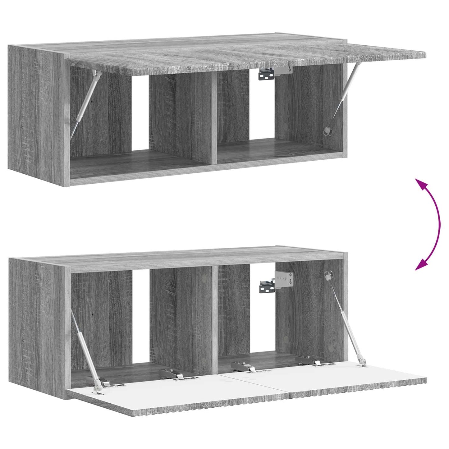 TV Cabinet Set Wall-mounted 3 pcs Grey Sonoma Engineered Wood