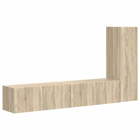 TV Cabinet Set Wall-mounted 3 pcs Sonoma Oak Engineered Wood TV Cabinet Set Wall-mounted 3 pcs Sonoma Oak Engineered Wood