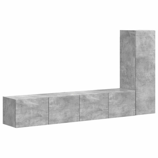 TV Cabinet Set Wall-mounted 3 pcs Concrete Grey Engineered Wood TV Cabinet Set Wall-mounted 3 pcs Concrete Grey Engineered Wood