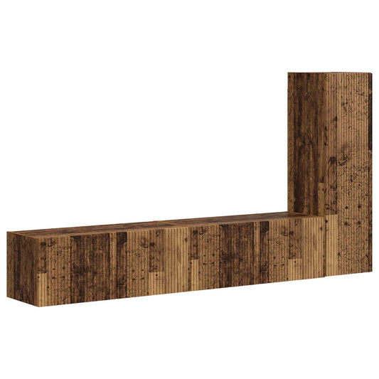 TV Cabinet Set Wall-mounted 3 pcs Old Wood Engineered Wood TV Cabinet Set Wall-mounted 3 pcs Old Wood Engineered Wood