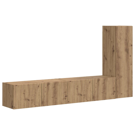 TV Cabinet Set Wall-mounted 3 pcs Artisan Oak Engineered Wood TV Cabinet Set Wall-mounted 3 pcs Artisan Oak Engineered Wood