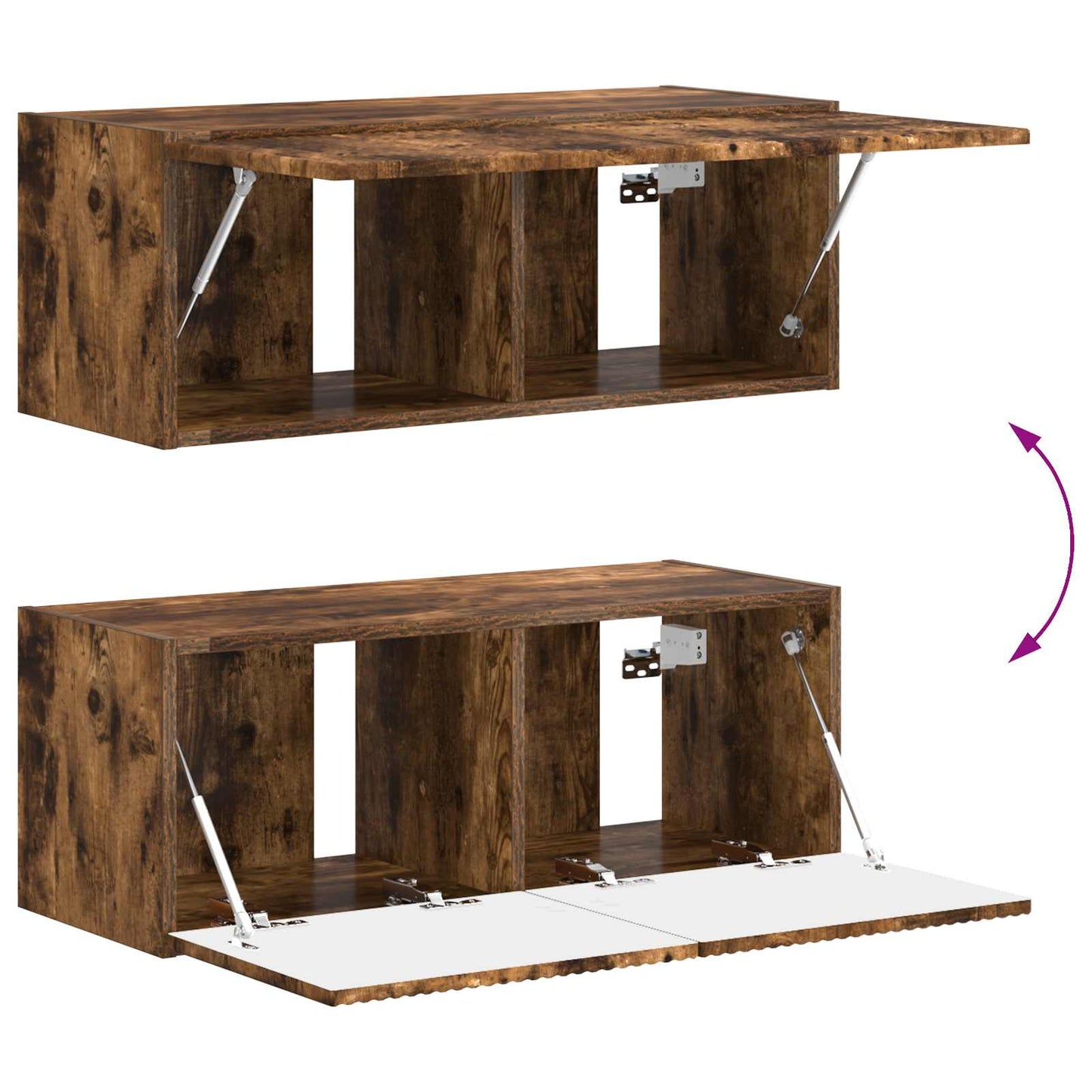 TV Cabinet Set Wall-mounted 4 pcs Smoked Oak Engineered Wood