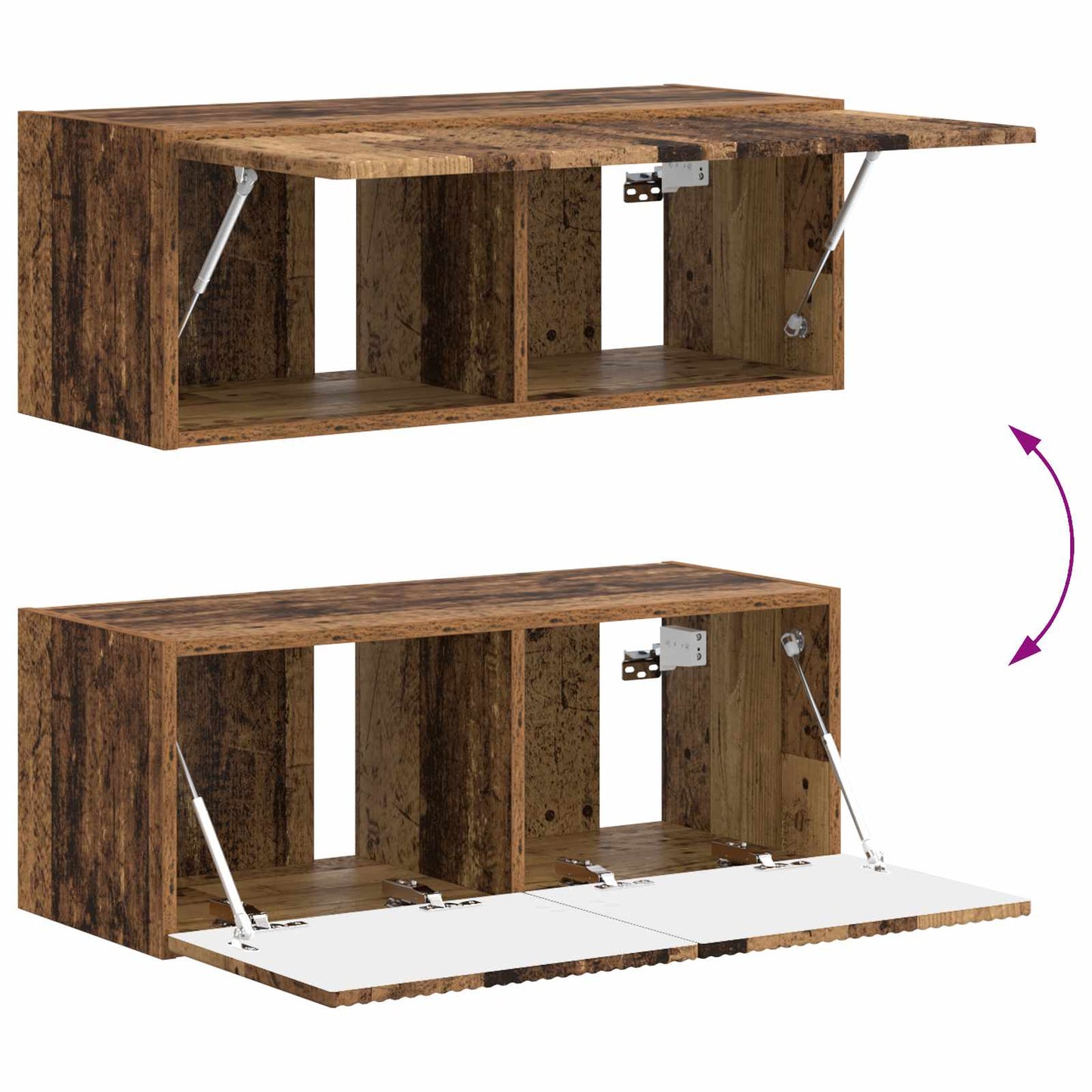 TV Cabinet Set Wall-mounted 4 pcs Old Wood Engineered Wood