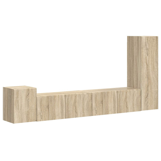 TV Cabinet Set Wall-mounted 3 pcs Sonoma Oak Engineered Wood TV Cabinet Set Wall-mounted 3 pcs Sonoma Oak Engineered Wood