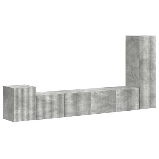 TV Cabinet Set Wall-mounted 3 pcs Concrete Grey Engineered Wood TV Cabinet Set Wall-mounted 3 pcs Concrete Grey Engineered Wood