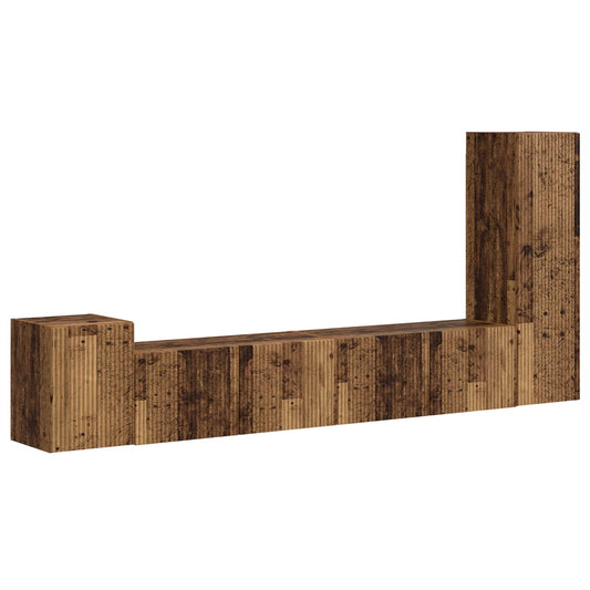 TV Cabinet Set Wall-mounted 3 pcs Old Wood Engineered Wood TV Cabinet Set Wall-mounted 3 pcs Old Wood Engineered Wood