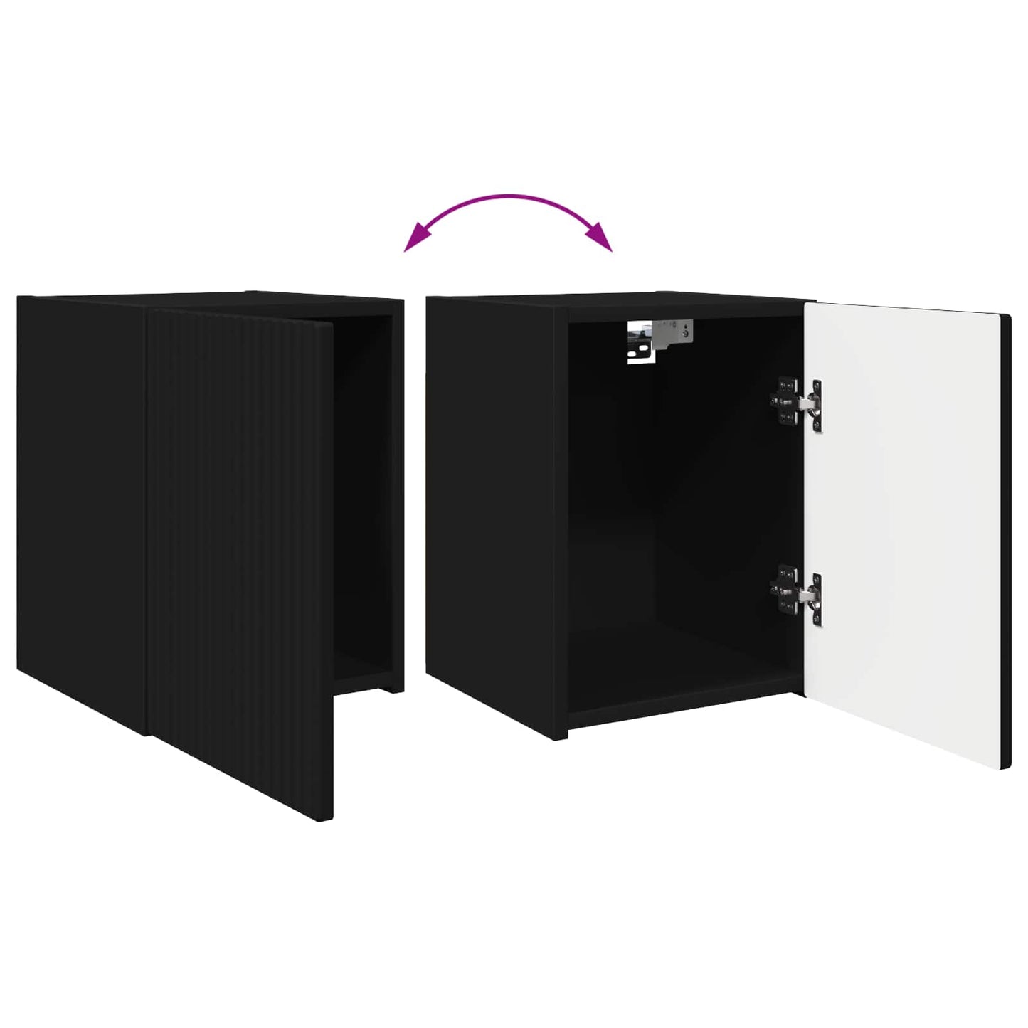 TV Cabinet Set 4 pcs Black Engineered Wood