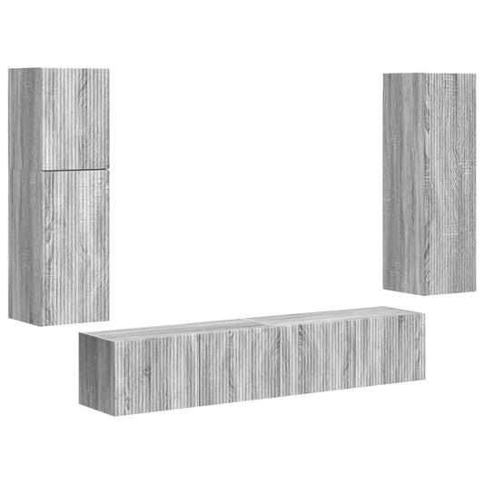TV Cabinet Set Wall-mounted 4 pcs Grey Sonoma Engineered Wood TV Cabinet Set Wall-mounted 4 pcs Grey Sonoma Engineered Wood