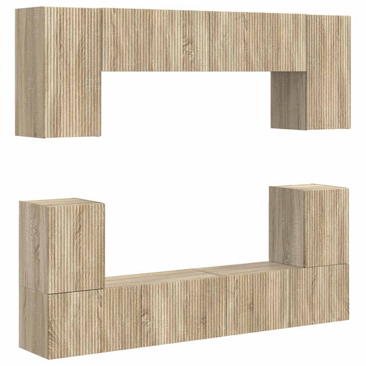 TV Cabinet Set Wall-mounted 5 pcs Sonoma Oak Engineered Wood TV Cabinet Set Wall-mounted 5 pcs Sonoma Oak Engineered Wood