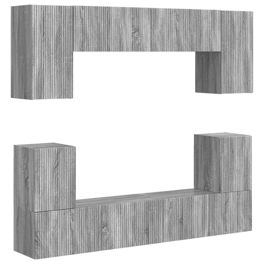 TV Cabinet Set Wall-mounted 5 pcs Grey Sonoma Engineered Wood TV Cabinet Set Wall-mounted 5 pcs Grey Sonoma Engineered Wood