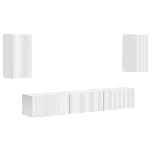 TV Cabinet Set Wall-mounted 5 pcs White Engineered Wood TV Cabinet Set Wall-mounted 5 pcs White Engineered Wood