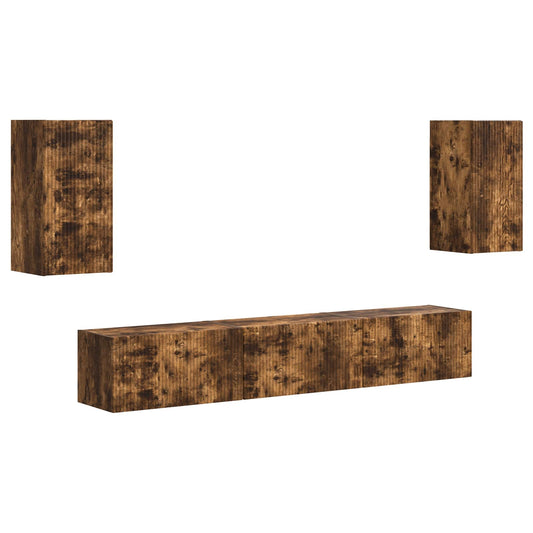 TV Cabinet Set Wall-mounted 5 pcs Smoked Oak Engineered Wood TV Cabinet Set Wall-mounted 5 pcs Smoked Oak Engineered Wood