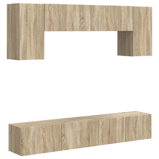 TV Cabinet Set Wall-mounted 4 pcs Sonoma Oak Engineered Wood TV Cabinet Set Wall-mounted 4 pcs Sonoma Oak Engineered Wood