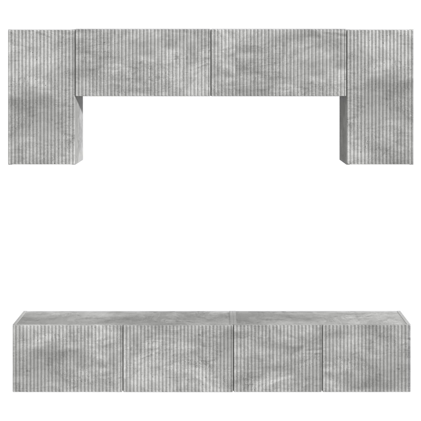 TV Cabinet Set Wall-mounted 4 pcs Concrete Grey Engineered Wood