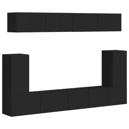 TV Cabinet Set 5 pcs Black Engineered Wood TV Cabinet Set 5 pcs Black Engineered Wood