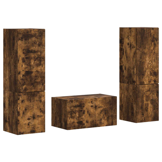 TV Cabinet Set 5 pcs Smoked Oak Engineered Wood TV Cabinet Set 5 pcs Smoked Oak Engineered Wood