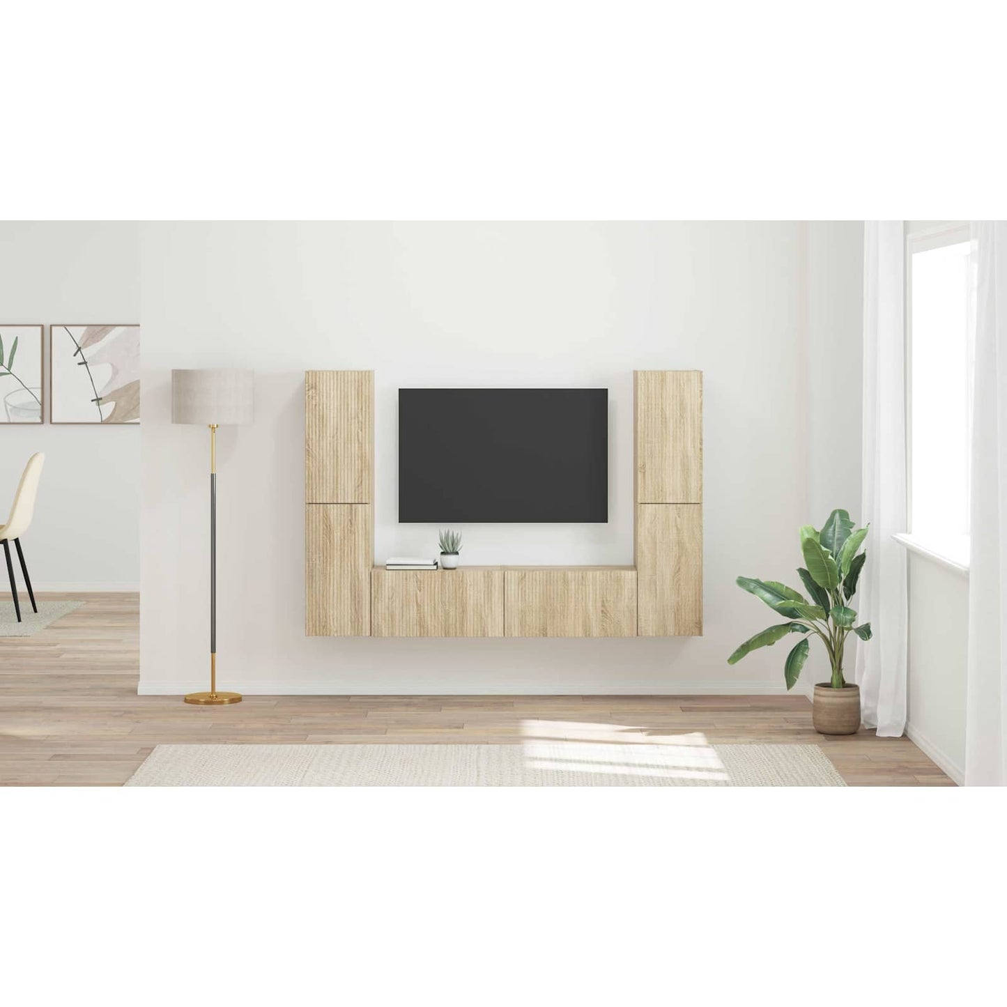 TV Cabinet Set 6 pcs Sonoma Oak Engineered Wood