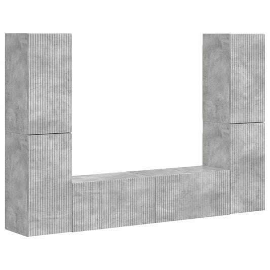 TV Cabinet Set 6 pcs Concrete Grey Engineered Wood TV Cabinet Set 6 pcs Concrete Grey Engineered Wood