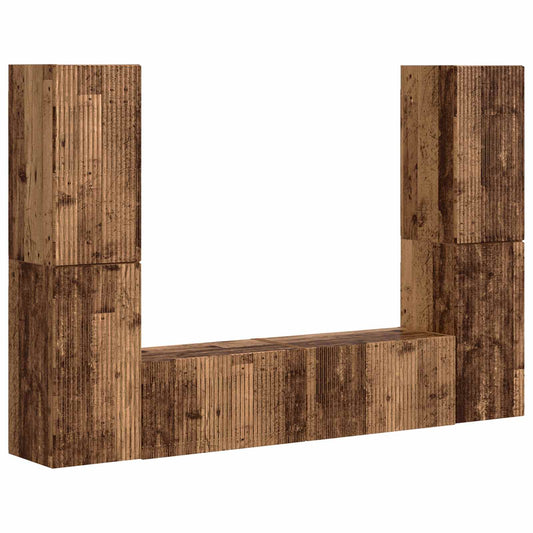 TV Cabinet Set 6 pcs Old Wood Engineered Wood TV Cabinet Set 6 pcs Old Wood Engineered Wood