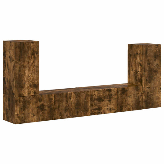 TV Cabinet Set 4 pcs Smoked Oak Engineered Wood TV Cabinet Set 4 pcs Smoked Oak Engineered Wood
